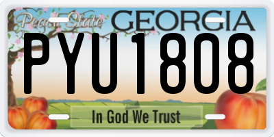 GA license plate PYU1808