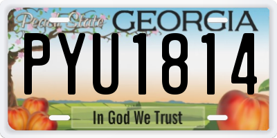 GA license plate PYU1814