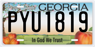 GA license plate PYU1819
