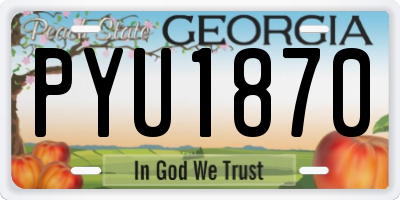 GA license plate PYU1870