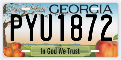 GA license plate PYU1872