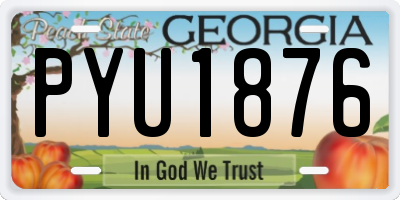 GA license plate PYU1876