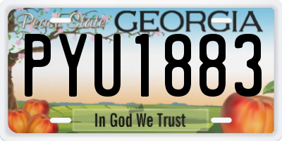 GA license plate PYU1883