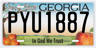 GA license plate PYU1887