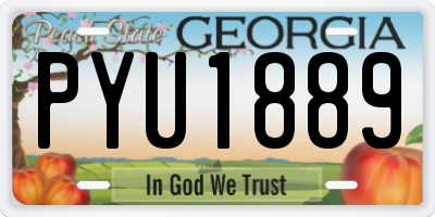 GA license plate PYU1889