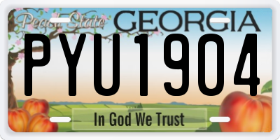 GA license plate PYU1904