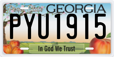 GA license plate PYU1915