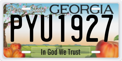GA license plate PYU1927