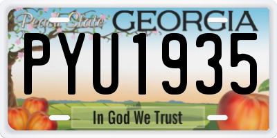 GA license plate PYU1935