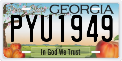 GA license plate PYU1949