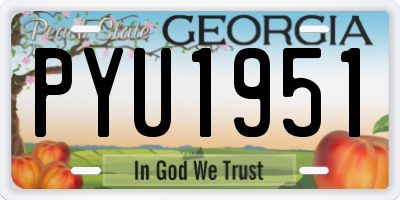 GA license plate PYU1951