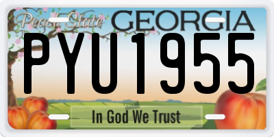 GA license plate PYU1955