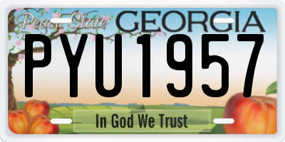 GA license plate PYU1957