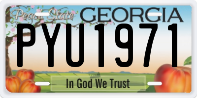 GA license plate PYU1971