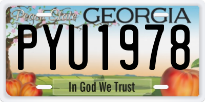 GA license plate PYU1978