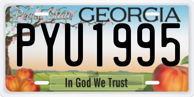 GA license plate PYU1995