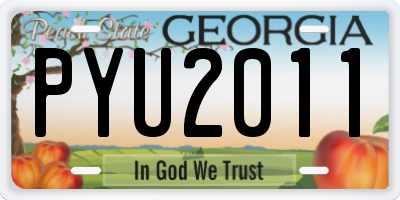 GA license plate PYU2011