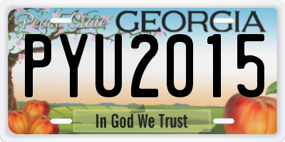 GA license plate PYU2015