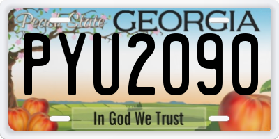 GA license plate PYU2090