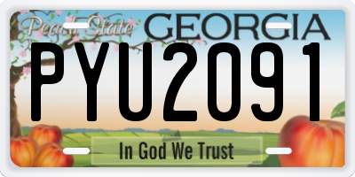 GA license plate PYU2091