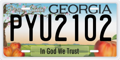GA license plate PYU2102