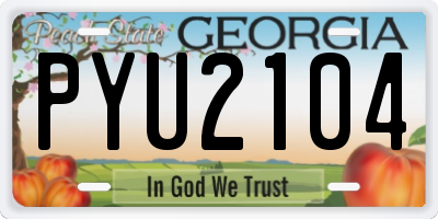 GA license plate PYU2104