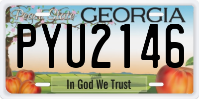 GA license plate PYU2146
