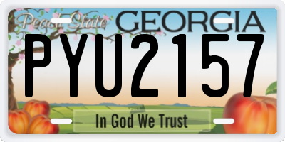 GA license plate PYU2157