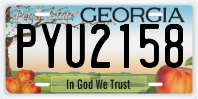 GA license plate PYU2158