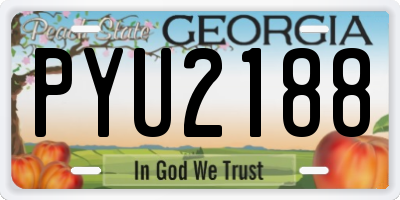 GA license plate PYU2188