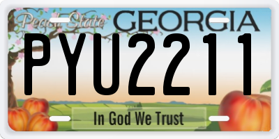 GA license plate PYU2211