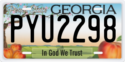 GA license plate PYU2298