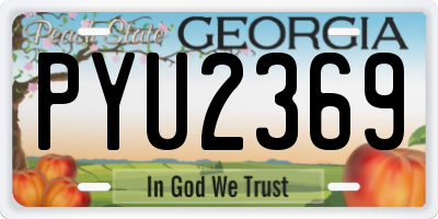 GA license plate PYU2369