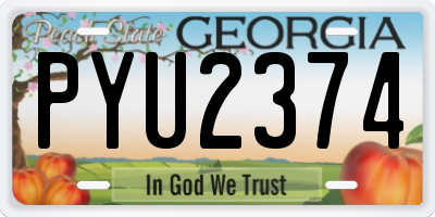 GA license plate PYU2374