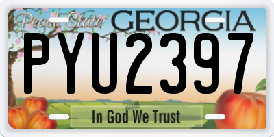GA license plate PYU2397