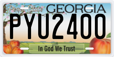 GA license plate PYU2400
