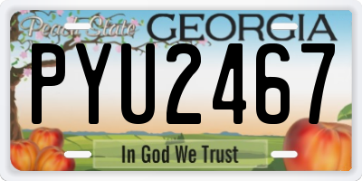GA license plate PYU2467