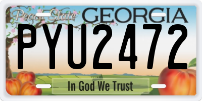 GA license plate PYU2472