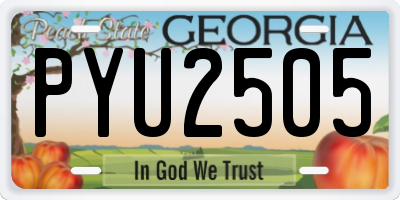 GA license plate PYU2505