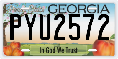 GA license plate PYU2572