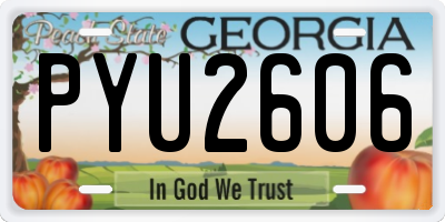 GA license plate PYU2606