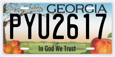 GA license plate PYU2617