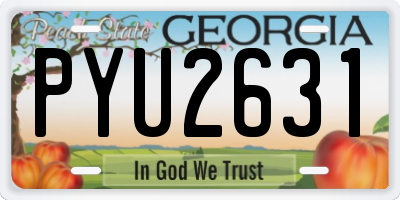 GA license plate PYU2631