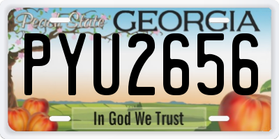 GA license plate PYU2656