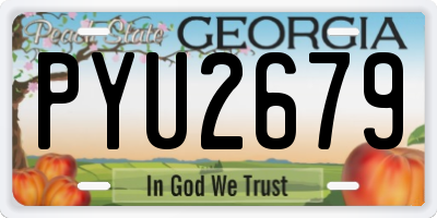 GA license plate PYU2679