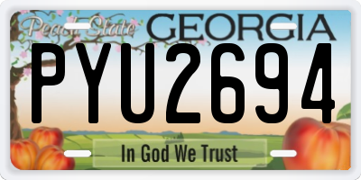 GA license plate PYU2694