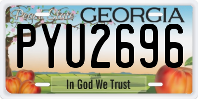 GA license plate PYU2696