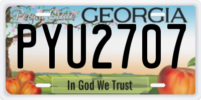 GA license plate PYU2707