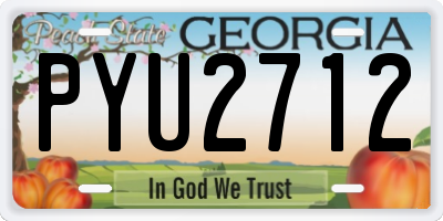 GA license plate PYU2712