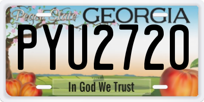 GA license plate PYU2720
